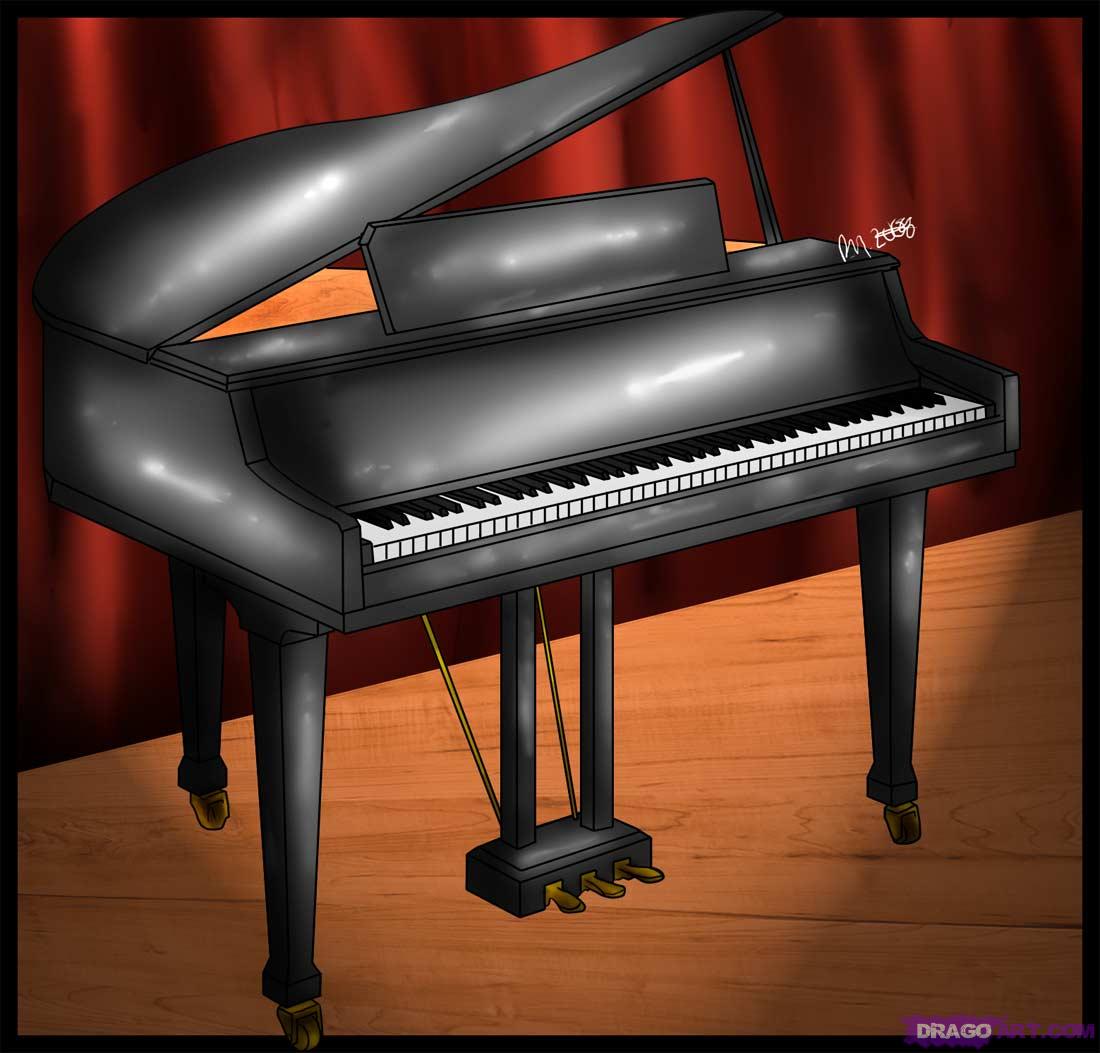 drawing of piano